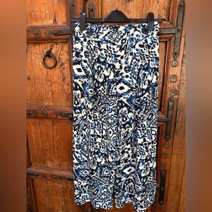 Robert Louis Navy and Cream Abstract Pants